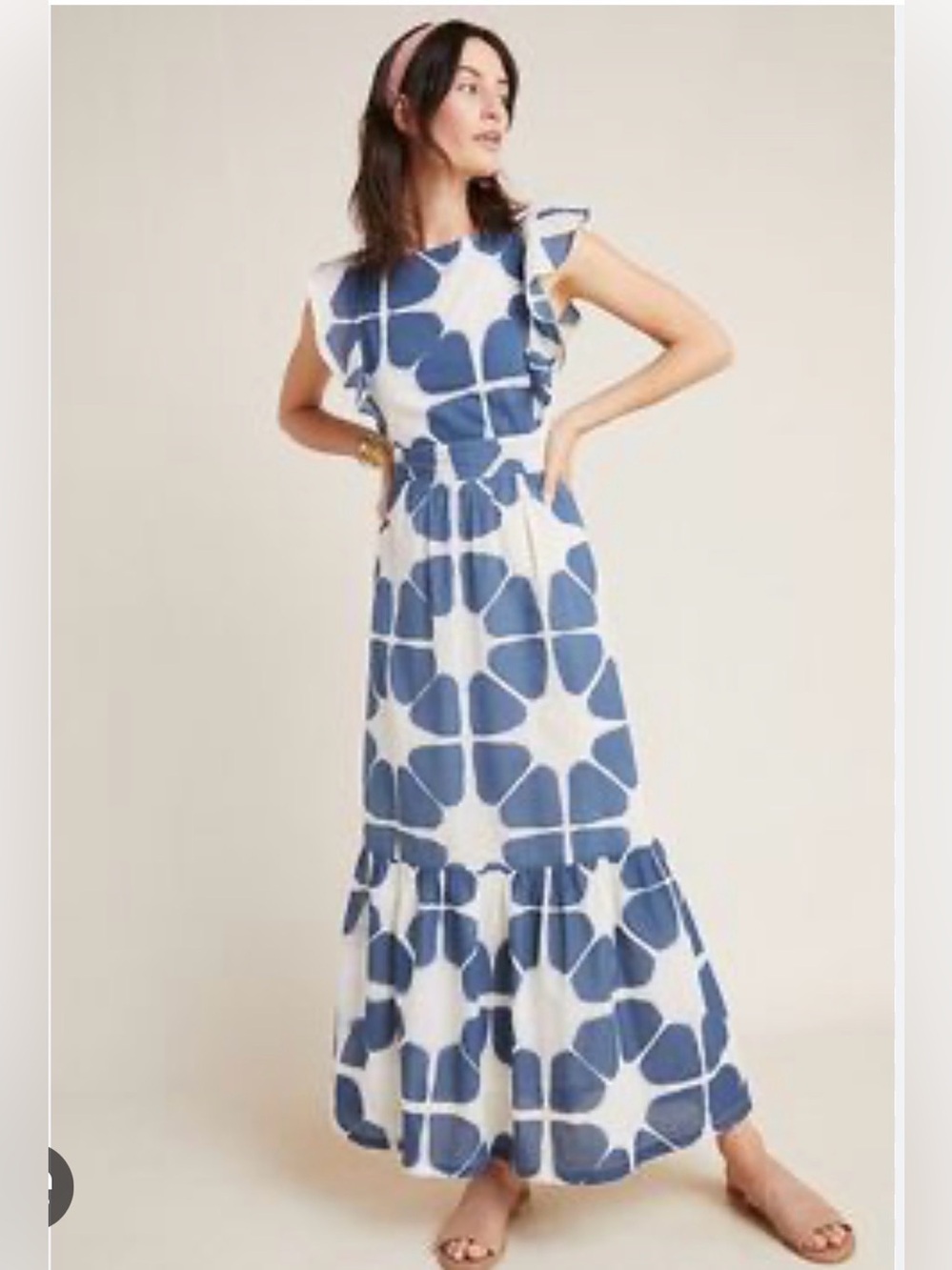 The Odells Seville Maxi Dress Size Large Side Pockets Lk NEW